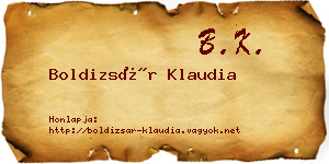 Boldizsár Klaudia névjegykártya