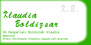 klaudia boldizsar business card